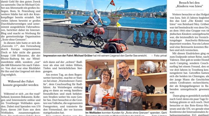 Cycling for ‘Doctors without borders’ through Switzerland and France